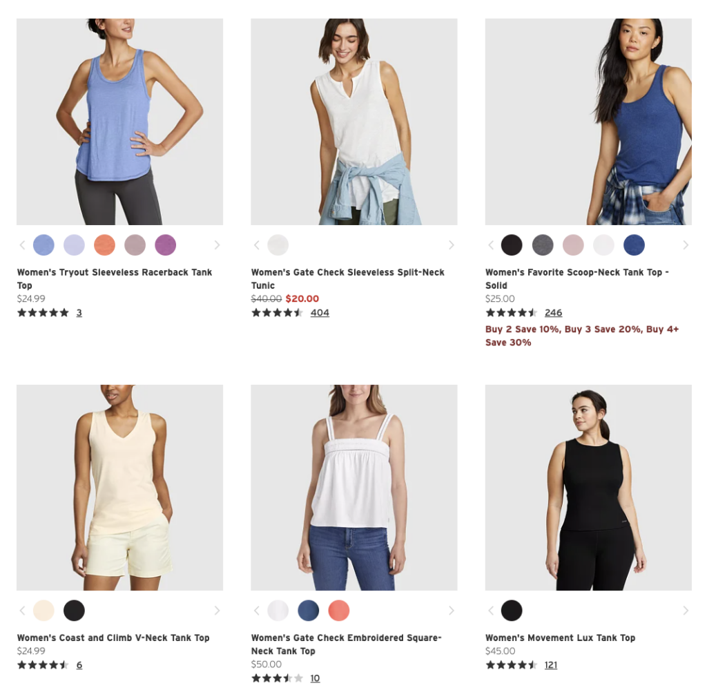 product grid example ecommerce